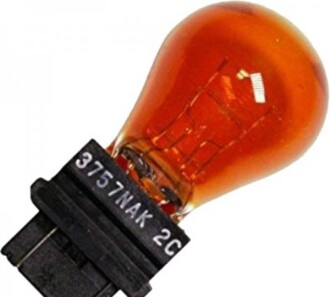 Лампа накаливания Amber P27/7W (3157) 12V 27/7W W2.5x16q (2 шт.) - BREVIA 12340B2