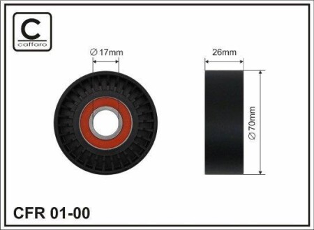 Ролік до натяжного механізму Audi/VW 1.0/1.4/1.6 91- - CAFFARO 0100