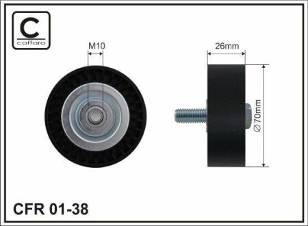 Ролик направл.паска поліклин. BMW 1 (E81,E87) 1.6,1.8,2.0 04- - (11281440378, 1440378) CAFFARO 01-38