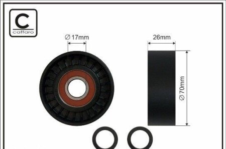 Ролiк паска генерат. BMW 3 (E46) 1.8D, 2.0D 01- - CAFFARO 01-86