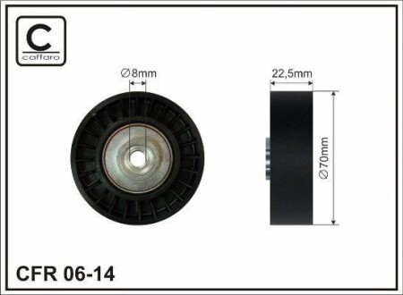 Ролик поликлинового ремня m47/m57 2.0-3.0d - CAFFARO 0614