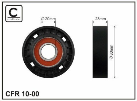 (80x20x23)Ролiк Fiat Ducato 94- Fiat Tipo. Tempra 90- - (7650925, 60812645, 7641011) CAFFARO 10-00