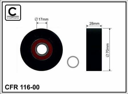 Натяжной ролик паска ГРМ Bmw X5 4.4 - (11281433502, 11281433502S1, 11287503424) CAFFARO 11600