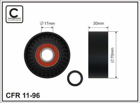 Ролик направл.паска поліклин. BMW 1 E81, 3 E90, 3.0, 09.06- - (11287563927, 7563927) CAFFARO 11-96