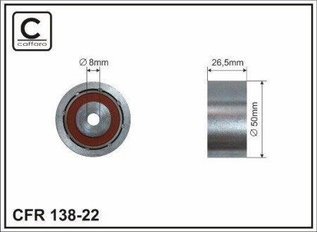 (52x10x26) Ролiк натягу Renault/Peugeot/ Citroen - (30621270, 30813134, 7700867985) CAFFARO 138-22