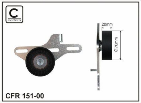 (70x10x20) Ролік паска руч. Renault Clio II 1.4 - CAFFARO 151-00