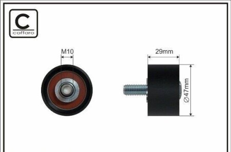 (47x10x29) Ролик пaразитн. паска ГРМ Ford Focus/Mondeo 1.8/2.0 98-> - (f5RZ6M250A, 928M6M250BC, 6635942) CAFFARO 156-37