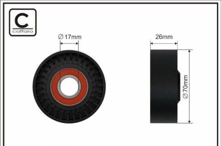 Ролик поликлинового ремня vec c 3.0cdti 05- - (97312462) CAFFARO 17900