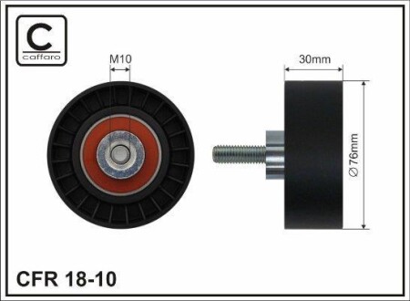 Ролік паска Ford Fiesta 00-, Focus II 1.8 DI/TDCi/TDDi 05- - CAFFARO 18-10