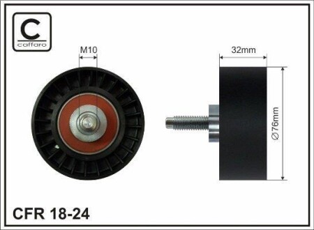 (32x76) Ролік обводний Chrysler 2,5CRD - (05066827AA, 05093931AA, 05142573AA) CAFFARO 18-24