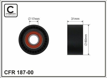 Ролик - (8200761529, 1195500Q0A, 1195500QAA) CAFFARO 18700