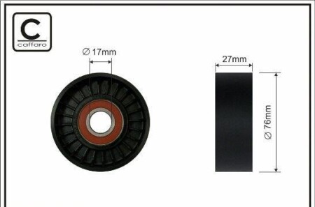 (Ролик)Натяжник MB 203/211 Kompressor 1.8 02-> - CAFFARO 22-97