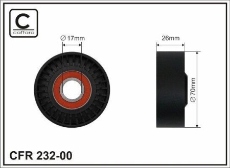 Ролік натяжний Bmw 125i-Z4 3.0si 09.04- - (11287530314, 11288624196) CAFFARO 23200