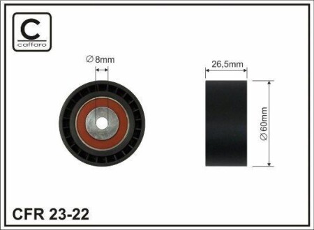 Ролик натяжной генератора Scudo 1.9D DW8 - CAFFARO 23-22