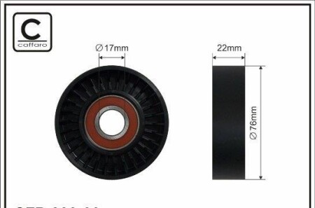 Ролик поликлинового ремня e20300 carnival 2.9crdi отдельно - CAFFARO 23300