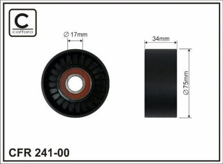 Ролик паска приводного vw crafter 30-35 2.5tdi 06- (76x17x34) - (076145276, 76145276) CAFFARO 24100