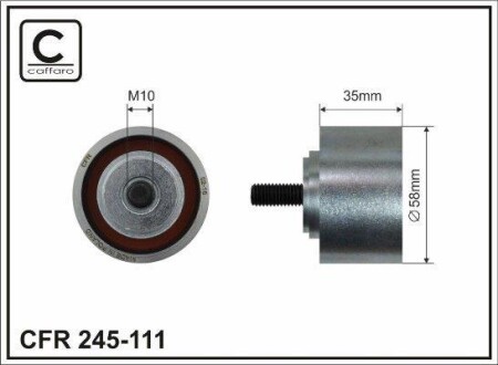 (58x10x35 metal) Ролик обводний Chrysler Voyager 2,4 1995-2004 - CAFFARO 245111