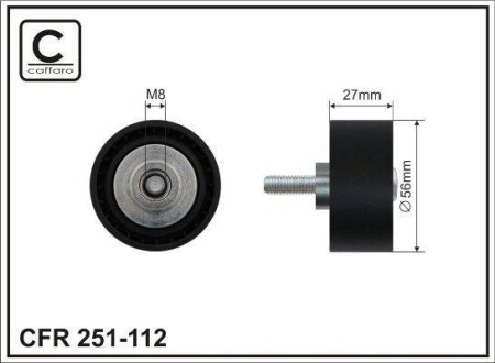 Натяжний ролік BMW 2.0d-3.0d - (11287800562, 028145291B, 19885735) CAFFARO 251-112