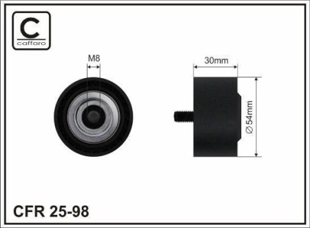 Ролік направ. Spr 3.0CDI 06> (гладкий) - (68018072AA, 05175589AB, 05175589AA) CAFFARO 25-98