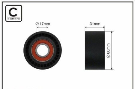 (60x17x31)Ролик паска поліклин. Nissan/Renault 2.2dCi-2.5dCi 2003- - (1195500Q0F, 9112476) CAFFARO 275-00
