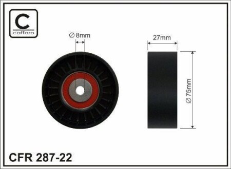 (Ролик) Натяжник паса Audi A4, A6, A8, Q7, 2.7TDI/3.0TDI, 11.04- - (059145201E, 59145201E) CAFFARO 28722