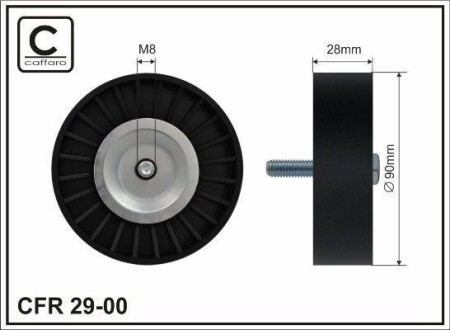 Ролік направляючий ременя ГРМ DB CLK Klasa C/E 1.8Kompressor 02- - CAFFARO 29-00