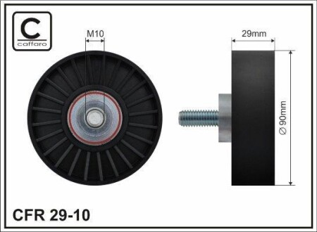 Ролик ременя генератора (направ.) Connect 1.8D/TDCI 02- (+AC) - (1145493, 98FF19A216BC, 98FF19A216BD) CAFFARO 2910