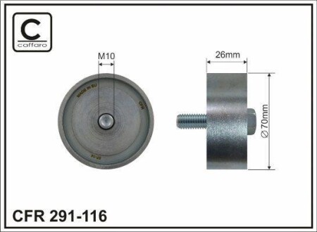 Ролик натяжний Hyundai ix35, Sonata, KIA Carens III, Magentis, 2.0/2.4, 01.05- - CAFFARO 291-116