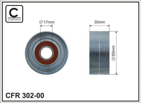 Ролик натяжной Opel Movano 1.9 DTI 65x30x17 - (117506567R, 1175000Q0A, 1175000Q0K) CAFFARO 30200