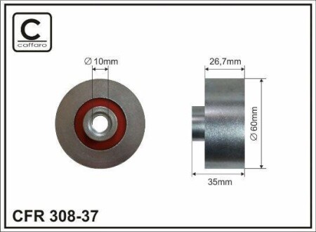 Ролик - (2T1Q19A216BB, 2T1Q19A216AA, 2T1Q19A216BA) CAFFARO 30837