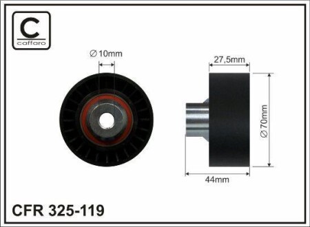 Ролік паска ГРМ проміжний Peugeot 207/307 1.4/1.6YHdi - (1613840180, 5751E5, 9654960280) CAFFARO 325-119