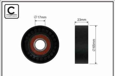 Ролик (без механизма) 65x17x23 1376316 plastic - (1425510, 1567809, 6G9Q6A228BC) CAFFARO 34900