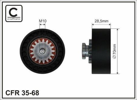 Ролик поликлинового ремня psa 1.8-2.0 95- - (7700851321) CAFFARO 3568