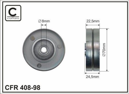 Rolka 70x8x23 metal - (90511627, 11282243592, 90509273) CAFFARO 408-98