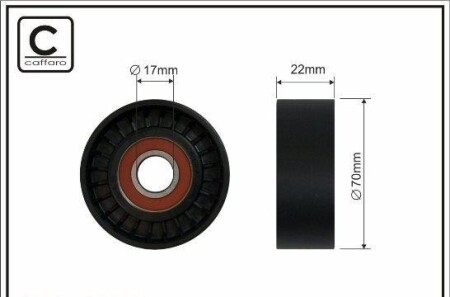 Ролик прив. ремня MB A(W169), B(W245) - CAFFARO 500057