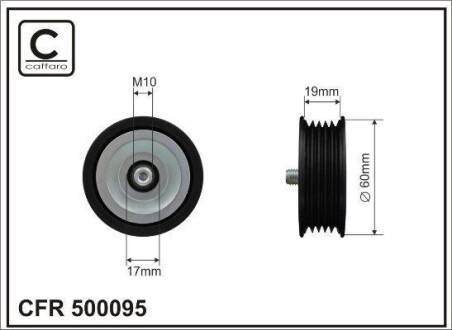 Ролик направляючий Hyundai i10/i20/i30/ix35, 1.4CRDi/1.5CDRi/1.6CRDi - (252882A100, 252882A000, 252872A000) CAFFARO 500095