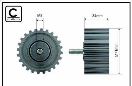 Ролик направляючий паска ГРМ Fiat Ducato 2.3JTD 02- - CAFFARO 500147