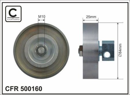 84x25 metal Натяжний ролик ременя Nissan Almera Tino, Almera седан II 1,8 00- - CAFFARO 500160