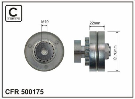 Ролик п/клин. ремня CHE Aveo, Spark 1./1.2L 08- - (96416331) CAFFARO 500175