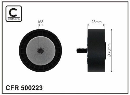 Ролик п/клин. ремня JEEP, DOD, MI Grandis, Lancer - (04891660AA, 1341A008, 4891660AA) CAFFARO 500223