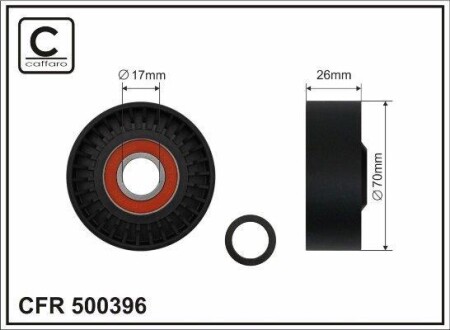 Ролик - (252813C100, 219501C700) CAFFARO 500396