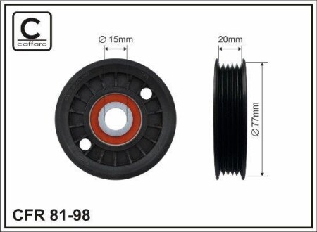 Ролік 77X20.5X15 полiклинового паска VW Passat, Audi A4 - CAFFARO 81-98