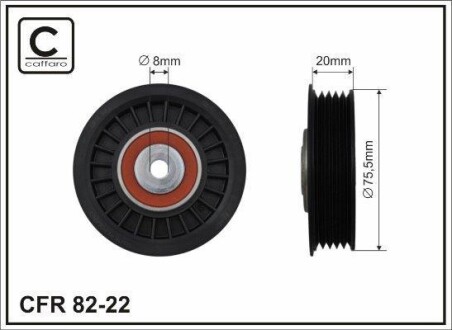 Ролік75,5x8x19 VAG 1.9TDI 00- - (038903315P, 038903315D, 038145299A) CAFFARO 8222