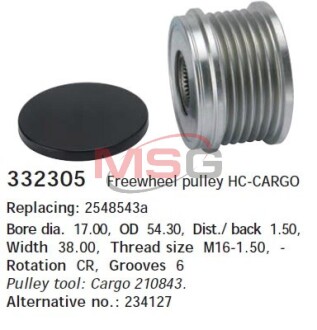 Шкивы фрикционные - CARGO 332305