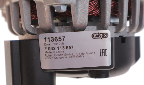 Фото 3 - Генератор CARGO F 032 113 657 (F032113657)