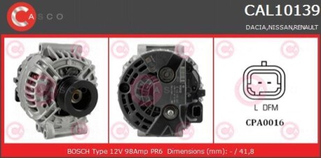 Генератор - (7700101279, 7700432331, 7711134280) CASCO CAL10139AS