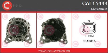 Alternator 12v 95a - (8200810621C, 8200810621, 8200674762) CASCO CAL15444AS