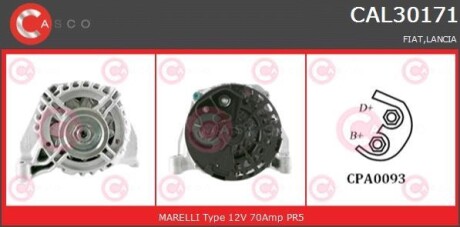 Alternator 12v 70a - (51859037, 46542889, 46843091) CASCO CAL30171AS