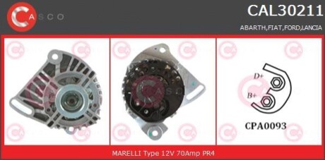 Alternator 12v 70a - (51700675, 51700670) CASCO CAL30211AS