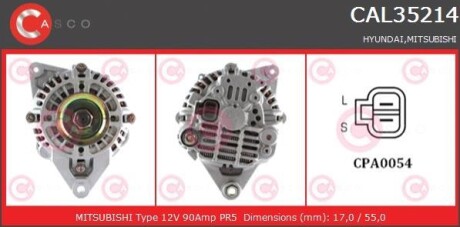 Генератор - (a3T14491, A3TA0791, A3TA0791A) CASCO CAL35214AS